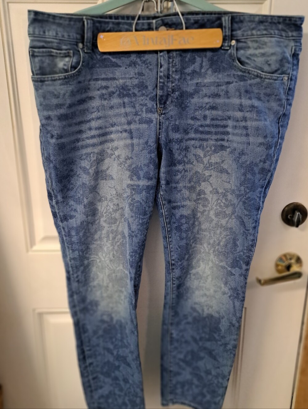 LUCKY BRAND Ginger Skinny Blue Floral-Print Women's Jeans